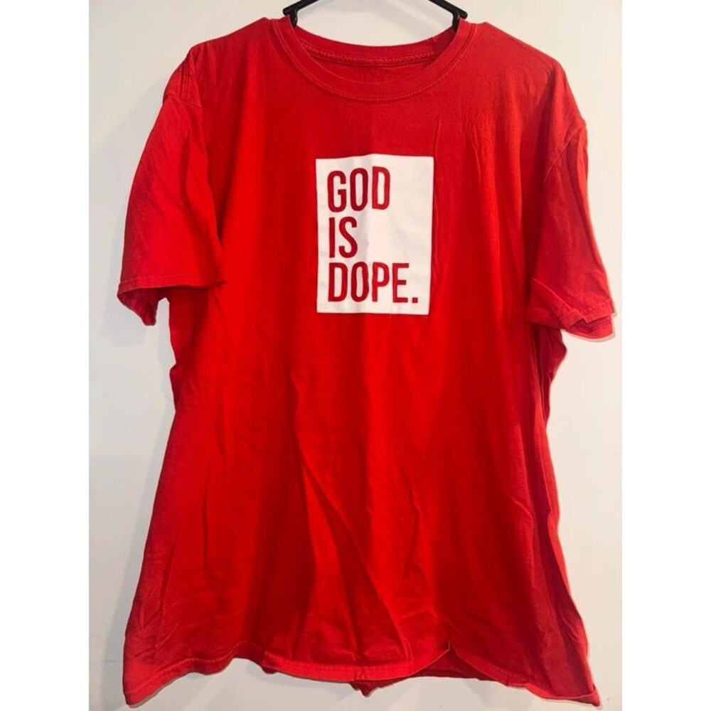 God Is Dope Red T-Shirt-Size XL